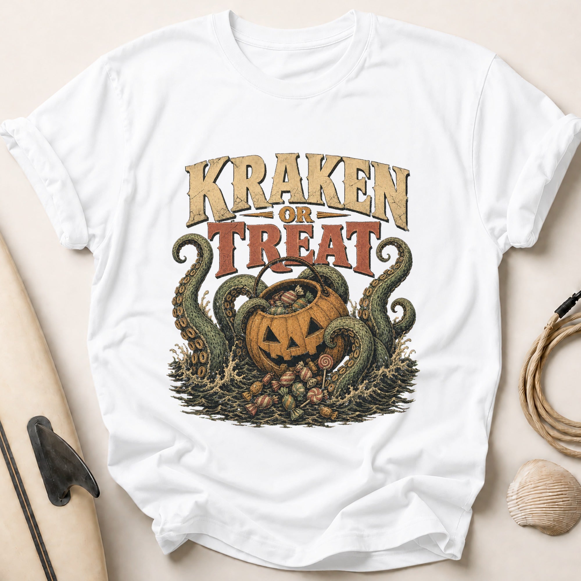 KRAKEN OR TREAT Tee - White