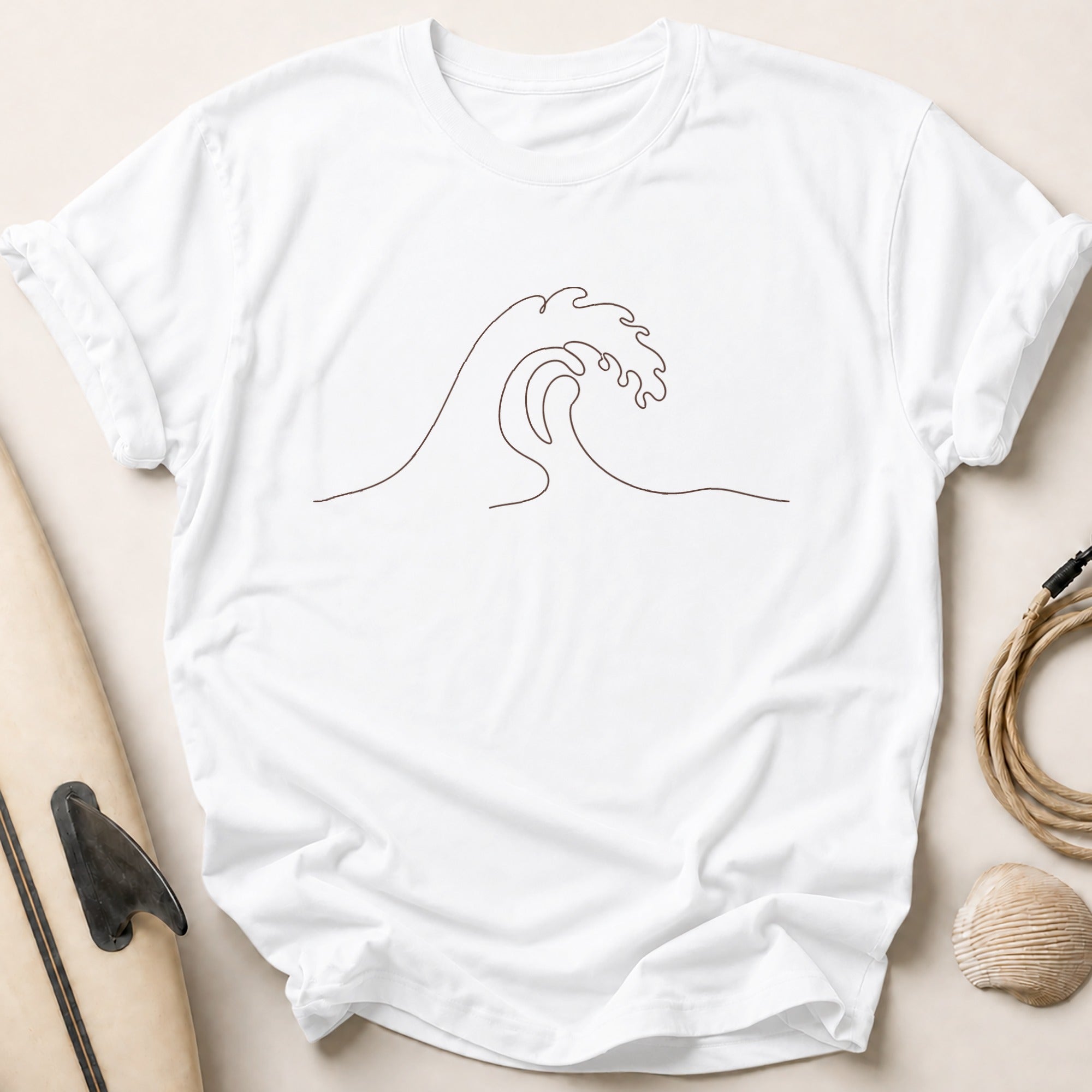 Single Line Wave Tee - White