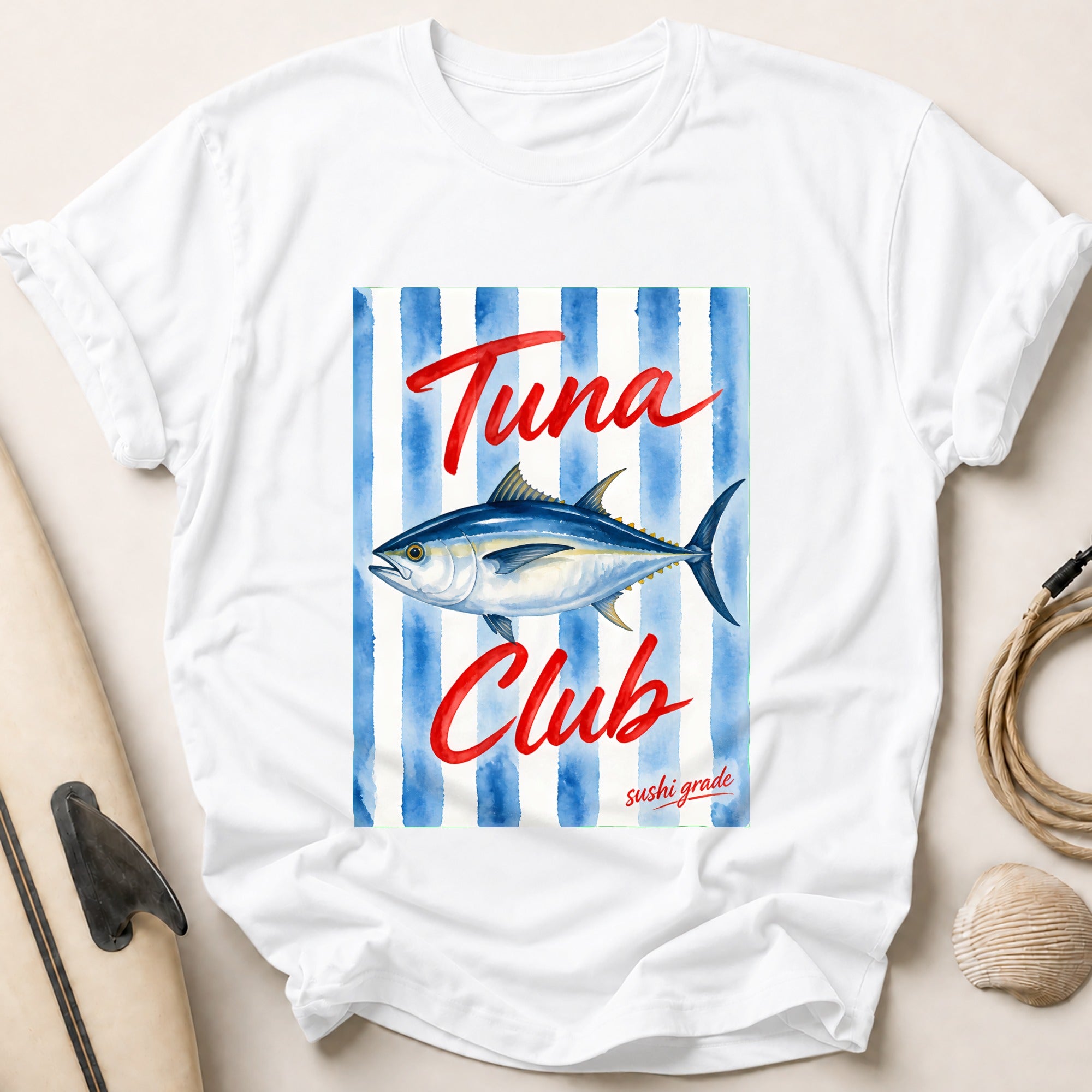 Tuna Club Sushi Grade Fishing Seafood Tee - White