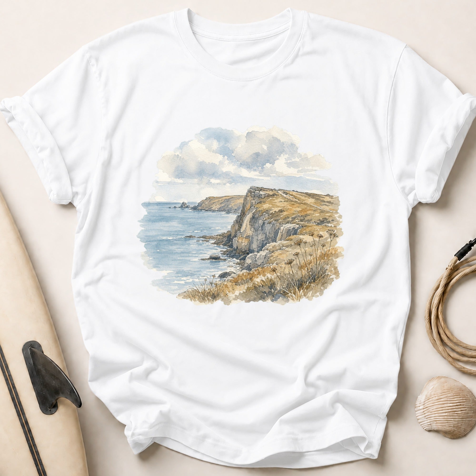 Watercolour Headland Tee - White